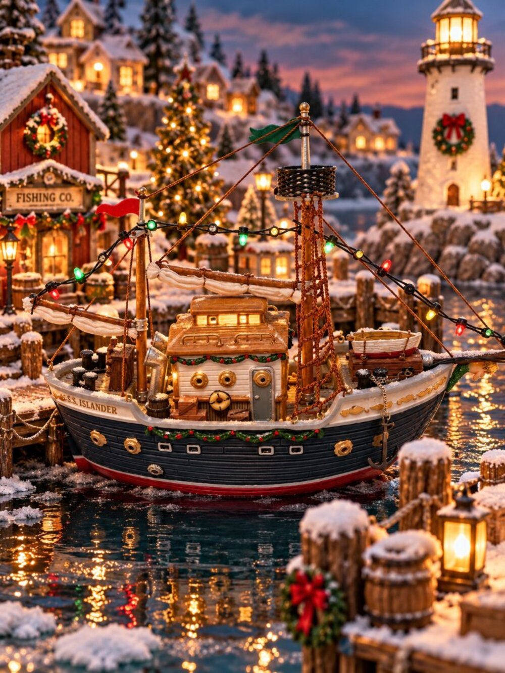 Lemax S.S. Islander Christmas Village Fishing Boat 10.5"